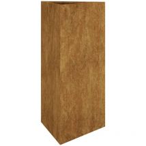 Helloshop26 - Jardinière bac lit surélevé plantes fleurs terrasse jardin 40 x 34,5 x 75 cm acier corten marron
