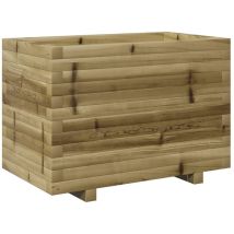 Helloshop26 - Jardinière bac lit surélevé plantes fleurs terrasse jardin 70 x 40 x 49,5 cm bois de pin imprégné marron