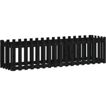 Jardinière bac lit surélevé plantes fleurs terrasse jardin de jardin design de clôture 200 x 50 x 50cm pin massif noir