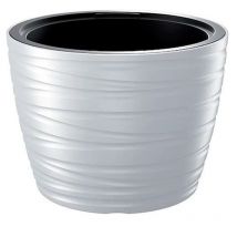 Zanvic - Jardinière basse Maze avec réservoir 22L en plastique blanc 37,5 (l) x 37,5 (l) x 27,9 (h) cm