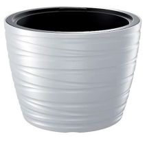Zanvic - Jardinière Basse Maze Avec Réservoir 22l En Plastique Blanc 37,5 (l) X 37,5 (l) X 27,9 (h) Cm