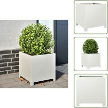 Vidaxl - Jardinière blanc 40x40x40 cm acier - Jardinière - Jardinières - Planteur - Jardinière D'extérieur