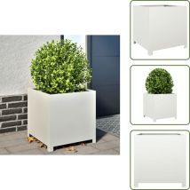Vidaxl - Jardinière blanc 50x50x50 cm acier - Jardinière - Jardinières - Planteur - Jardinière D'extérieur