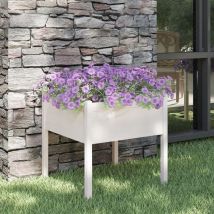 Lafomukea - Jardinière blanc 70x70x70 cm bois de pin massif