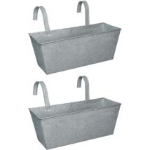 Esschert Design - Jardinière balcon en zinc à suspendre (Lot de 2)