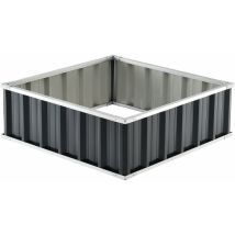 Helloshop26 - Jardinière carrée acier galvanisé 90 x 90 x 30 cm anthracite