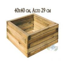 Suinga - Jardinière en bois pour jardin et terrasse 40x40 cm, hauteur 29 cm