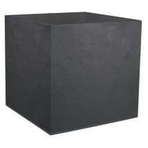 Jardinière carrée Volcania effet pierre 49,5 x 49,5 x 49,5 cm - 57 l - Gris anthracite EDA