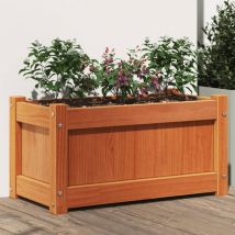 Lafomukea - Jardinière cire marron 60x31x31 cm bois de pin massif