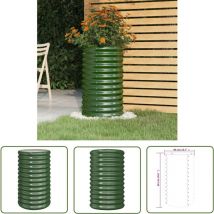 The Living Store Jardinière de jardin Acier enduit de poudre 40x40x68 cm Vert - Jardinière - Pots De Fleurs - Décoration Extérieure - Balcon - Patio