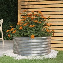 Jardinière De Jardin Acier Enduit De Poudre 80x80x36 Cm Argenté