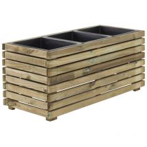 Jardinière en bois 3 pots 90 x 39,4 x 40 cm Horizon