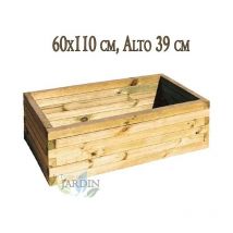 Suinga - Jardinière en bois pour jardin et terrasse 60x110 cm, hauteur 39 cm