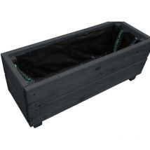 Jardinière en mélèze Moline 60 x 22 x 20 cm Cérusé gris