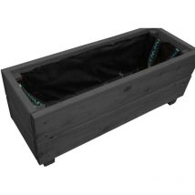 Robin Hood - Jardinière en mélèze Moline 60 x 22 x 20 cm Cérusé noir