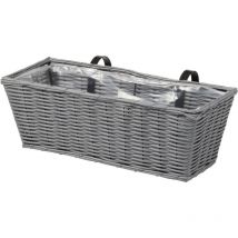 Jardiniere - Faux rotin - Gris - 48 cm - SMART GARDEN