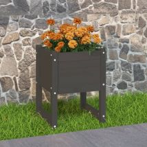 Lafomukea - Jardinière Gris 40x40x52,5 cm Bois massif de pin