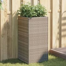 Design In - Jardinière Pot de Fleurs gris 40x40x80 cm résine tressée CFW42892
