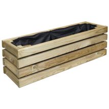 Cerland – Jardinière Horizon 59 x 19 x 19 cm en pin sylvestre – Tissu géotextile inclus – Drainage optimal