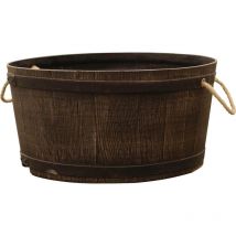Pflanzen Kölle - Jardinière ronde en polyéthylène imitation tonneau Mambo 67 x 32.5 cm