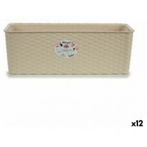 Stefanplast - Pot de fleurs beige plastique 17,5 x 16 x 48,5 cm (12 pièces)