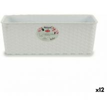 Stefanplast - Pot de fleurs white plastic 39 x 13,5 x 15 cm (12 pièces)