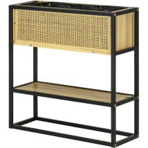 Jardinière sur pied étagère anicee noire et bois clair