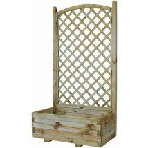 Cémonjardin - Jardinière + treillage en arc Chèvrefeuille