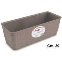 Stefanplast 2076014 Natural Jardinière Avec Système D'auto-arrosage Gris Tourterelle 30 X 13 X 11 Cm
