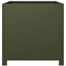 Jardinière vert olive 50x50x50 cm acier