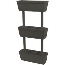 Pot en plastique vertical 3 niveaux - Anthracite