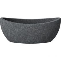 Scheurich - Wave Globe Jardiniere 58, pot à fleurs/jardinière, ovale, coloris: Granit noir, fabriqué avec du plastique recyclé, pour l'extérieur