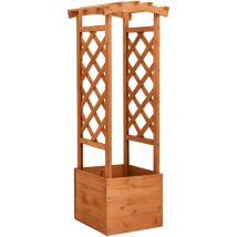 Design In - Jardinière Pot de Fleurs à treillis avec arche 49x39x130 cm Bois de sapin CVW43441