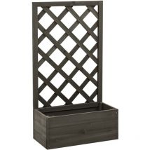 Design In - Jardinière,Pot de fleurs,Bac à fleurs à treillis de jardin Gris 50x25x90 cm Bois de sapin CFW35222