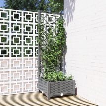 Jardinière,Pot de fleurs,Bac à fleurs avec treillis Gris clair 40x40x121,5 cm PP CFW53014