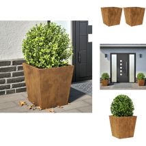 Jardinières 2 pcs 40x40x40 cm acier résistant aux intempéries - Jardinière - Jardinières - Jardinière En Métal - Jardinière En Acier