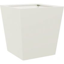 Lafomukea - Jardinières 2 pcs blanc 40x40x40 cm acier