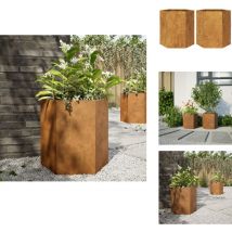 Jardinières 2 pcs hexagone 46x40x45 cm acier patinable - Jardinière - Jardinières - Jardinière En Métal - Jardinière En Acier