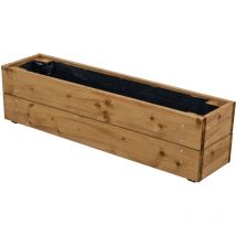 Ekju - Jardinieres a fleurs 75x18xh20 cm - Traitées en autoclave brun