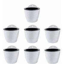 Tigrezy - Jardinières Suspendues à Arrosage Automatique Lot de 7 Deco Mural Pot de Fleur Interieur, Exterieur Decoration Murale Fenêtre Blanc