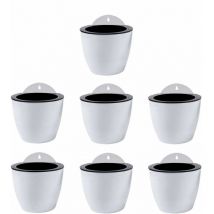Jardinières Suspendues à Arrosage Automatique Lot de 7 Deco Mural Pot de Fleur Interieur, Exterieur Decoration Murale Fenêtre Blanc Plastique,