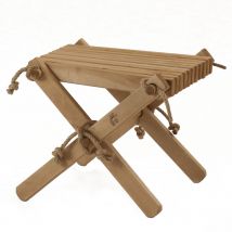 Abstelltisch, Beistelltisch, Klapphocker 54 x 49 x 45cm - braun (Birke)