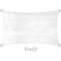 Jardinion - Voile d'ombrage rectangulaire - 2 x 5m, Blanc
