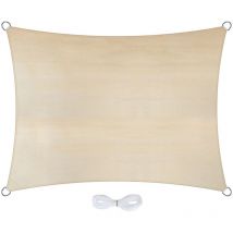 Jardinion - Voile d'ombrage rectangulaire - 2 x 4m, Beige