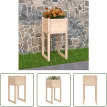 Doc&et² - The Living Store Jardinière 40x40x81 cm Bois massif de pin - Jardin - Pot De Fleurs - Jardinière - Balcon - Terrasse