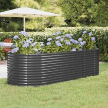 Maison Chic - Jardinière Bac a Fleur Acier enduit de poudre 249x100x68 cm Anthracite 60703
