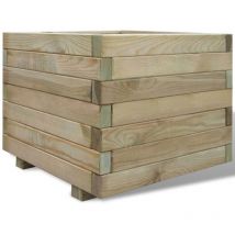 Jardinière Bac a Fleur Lit surélevé 50x50x40 cm Bois Carré 84767