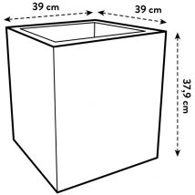 Elho Vivo Next Square 40 Bac a fleurs - Blanc - Ø 39 x H 38 cm - intérieurextérieur - 100% recyclé