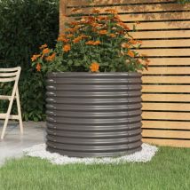 Maison Chic - Jardinière de jardin Bac a Fleur Acier enduit de poudre 80x80x68 cm Gris 39696