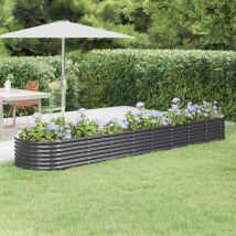 Maison Chic - Jardinière de jardin Bac a Fleur Acier enduit poudre 368x80x36cm Anthracite 79066